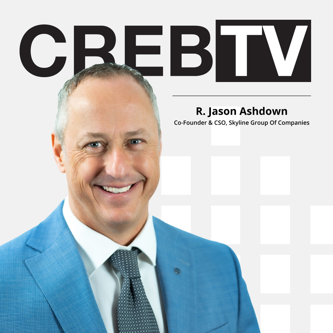 A head shot photo of R. Jason Ashdown, with the logo for C R E B T V.